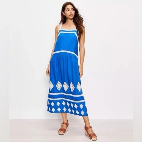 sachin and babi light blue dress Meher White Embroidered Tiered Summer Dress XL main image 1